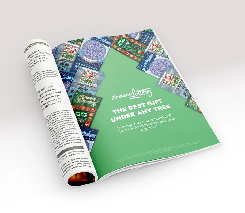 Arizona Lottery: Print, magazine mockup