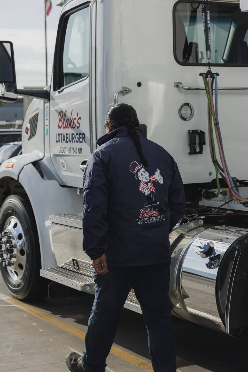 Blake’s Lotaburger: Blake Man on the logistics jacket