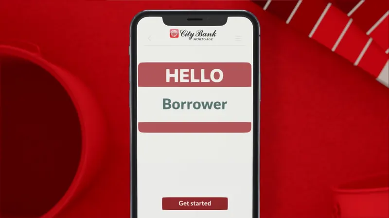 City Bank Mortgage: HELLO Borrower, sign-up screen