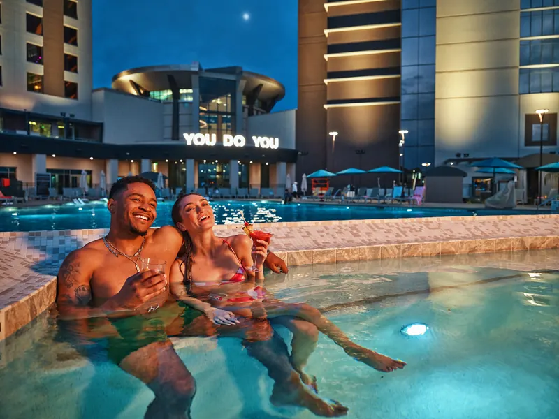 Gila River Resorts & Casinos: Hot tub at dusk, campaign photo